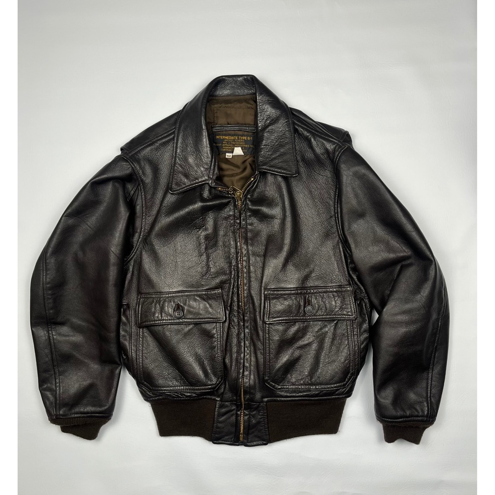 Flight Apparel Industries G-1 Flight Jacket Mens 42 Brown Leather Bomber